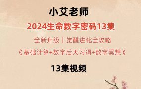 2024小艾老师生命数字密码13集视频丨觉醒进化全攻略