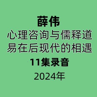 薛伟心理咨询与儒释道易在后现代的相遇11讲音频