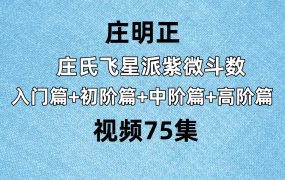 庄明正庄氏飞星派紫微斗数入门篇+初阶篇+中阶篇+高阶篇视频75集