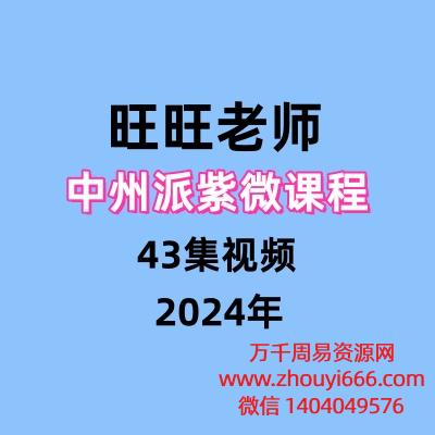 旺旺老师中州派紫微课程43集视频