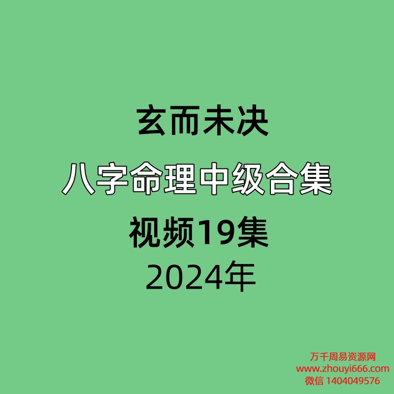 玄而未决八字命理中级视频合集19集