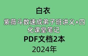 白衣2024紫薇斗数速成弟子班讲义PDF54页+自化课堂笔记PDF6页  共2册