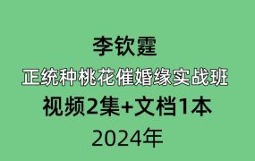 李钦霆正统种桃花催婚缘实战班，视频2集+文档1本