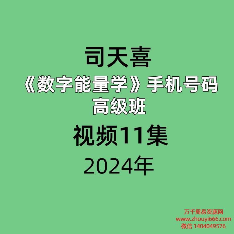 司天喜数字能量学手机号码高级班视频11集