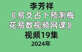 李芳祥《易爻占卜预测梅花易数视频网课》视频19集