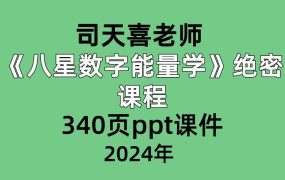 司天喜八星数字能量学绝密课程，340页ppt课件【电子版】
