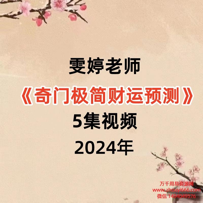雯婷老师《奇门极简财运预测》5集视频