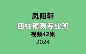 凤阳轩四柱预测专业班42集视频