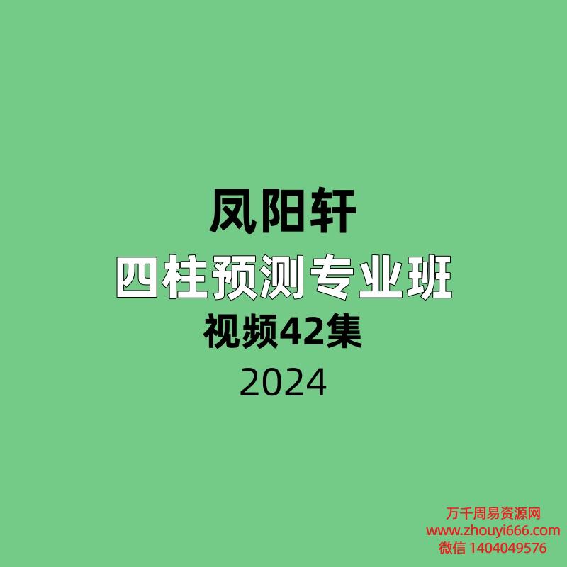 凤阳轩四柱预测专业班42集视频