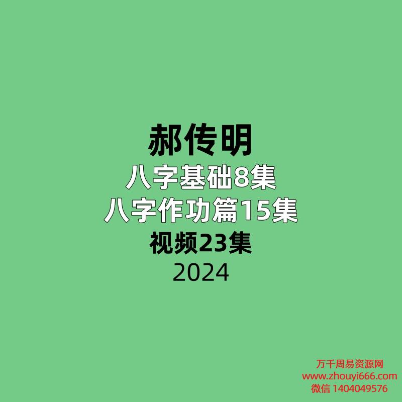 郝传明八字基础8集+八字作功篇15集视频