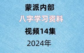 蒙派内部八字学习资料，视频14集+文档1本。