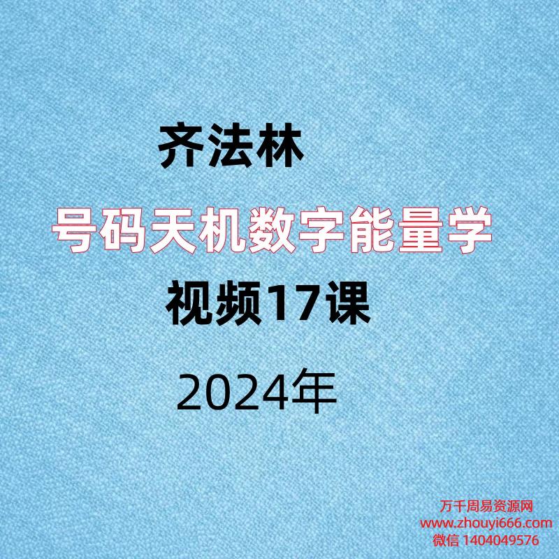 齐法林,号码天机数字能量学,视频17课,每集大概20分钟