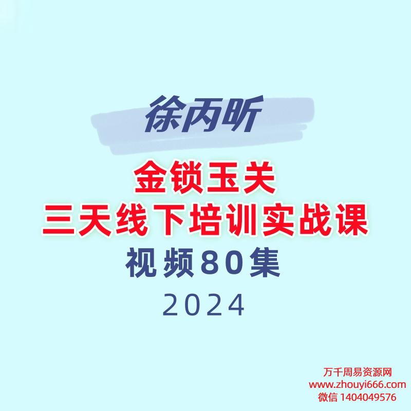 徐丙昕金锁玉关三天线下培训实战课80集视频