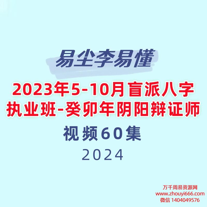 易尘李易懂2023年5-10月盲派八字执业班-癸卯年阴阳辩证师60集