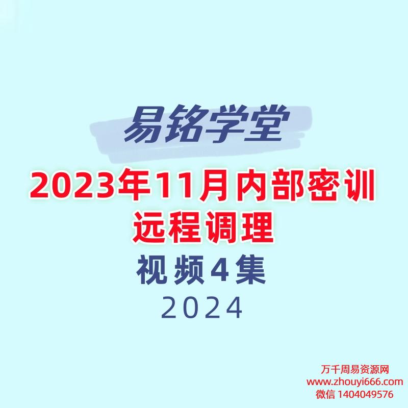 易铭学堂2023年11月内部密训远程调理