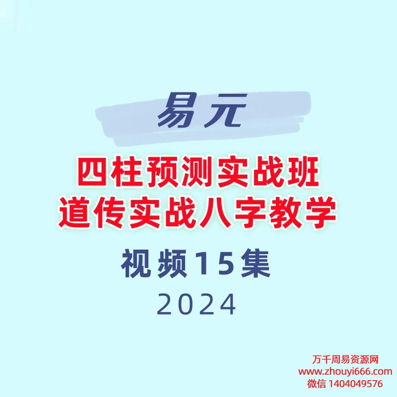 易元四柱预测实战班 道传实战八字教学视频15集