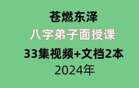 苍燃东泽2024八字弟子面授课33集视频+文档2本