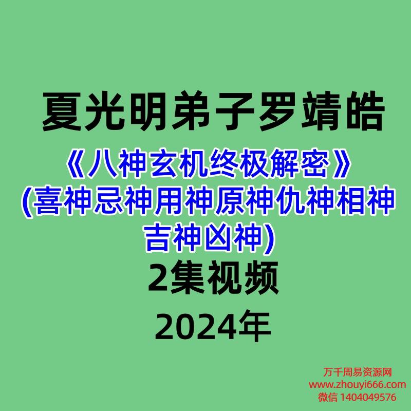 夏光明弟子罗靖皓《八神玄机终极解密(喜神忌神用神原神仇神相神吉神凶神)》2集