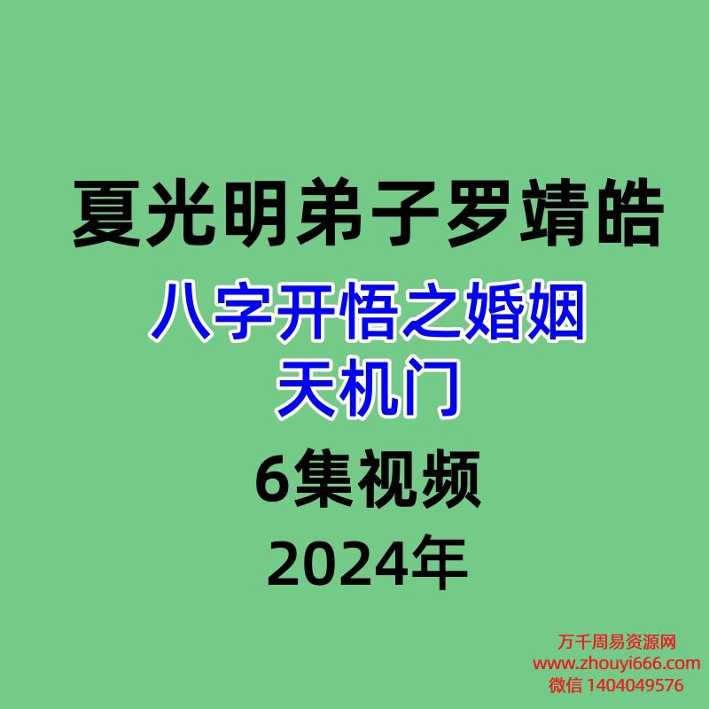 夏光明弟子罗靖皓《八字开悟之婚姻天机门》6集视频