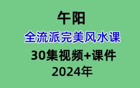 午阳全流派完美风水课 30集视频+课件28本