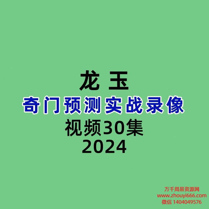 龙玉奇门预测实战录像30集视频
