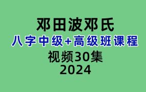邓田波邓氏八字中级视频21集+高级班课程视频10集