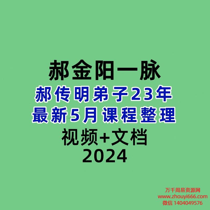 郝金阳一脉郝传明弟子23年最新5月课程整理22集视频