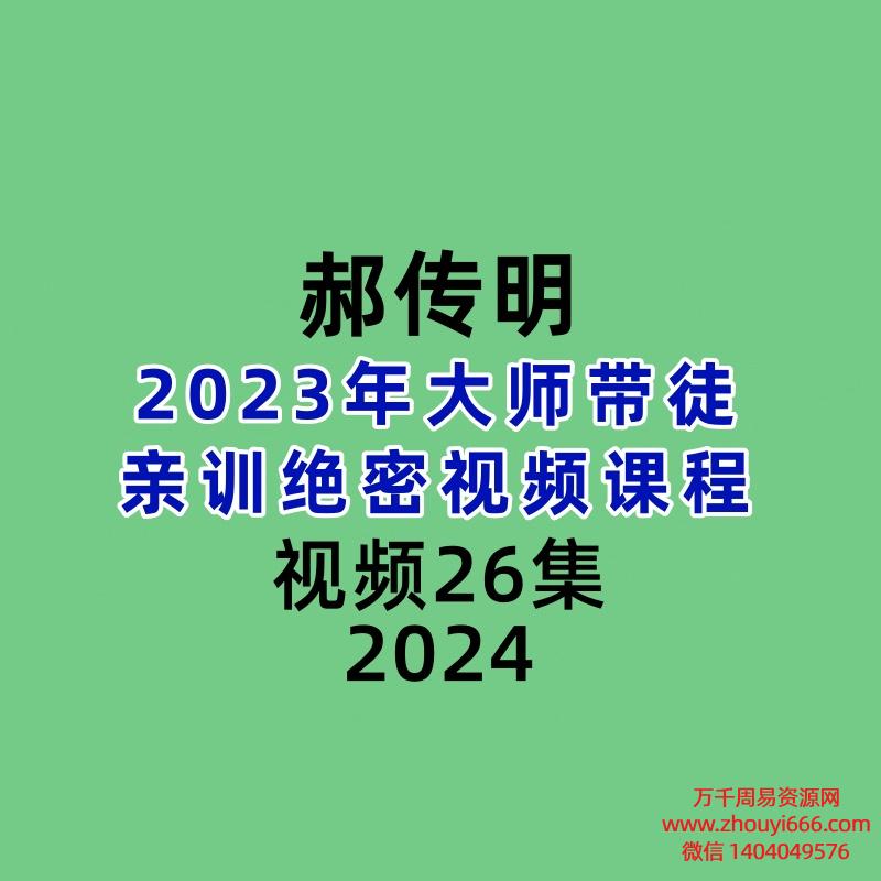 2023年郝传明大师带徒亲训绝密视频26集