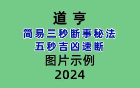 道亨简易三秒断事秘法五秒吉凶速断1集视频+图片