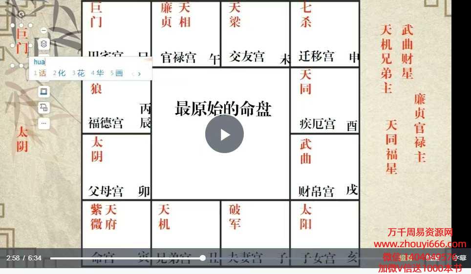 25年蓬蒿人紫微斗数自化体系基础教学 36集高清视频+配套文档