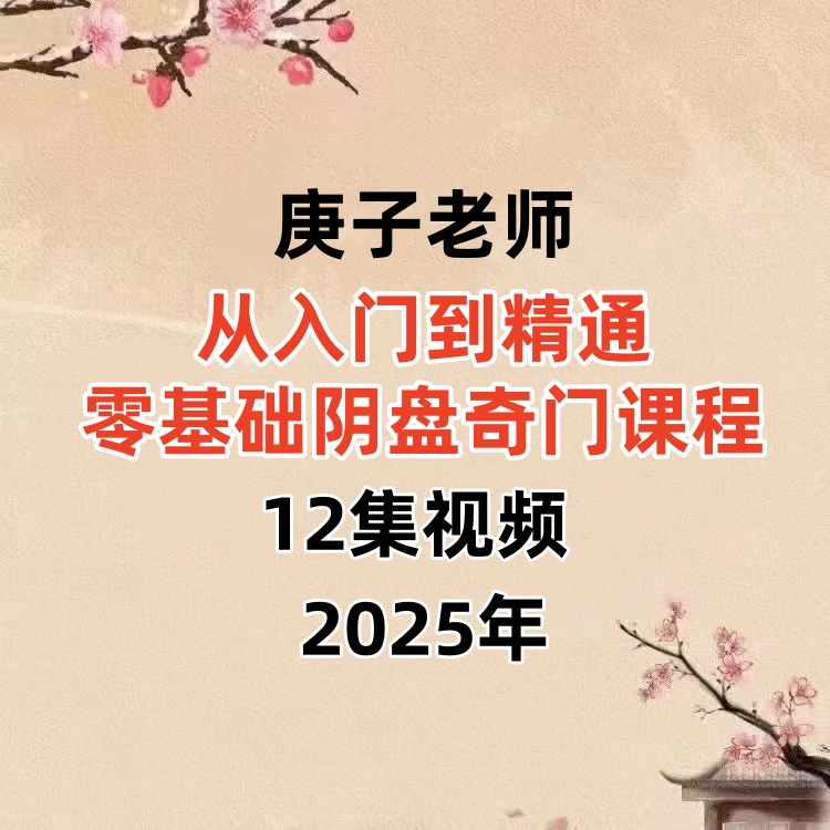 庚子老师从入门到精通零基础阴盘奇门课程12集视频