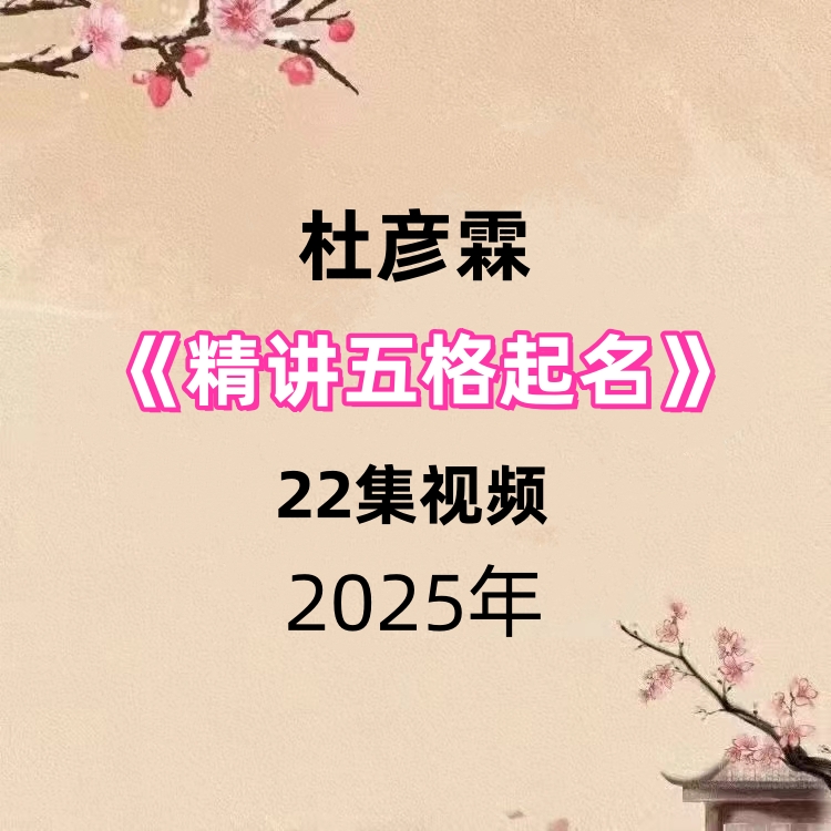 杜彦霖《视频精讲五格起名》22集视频