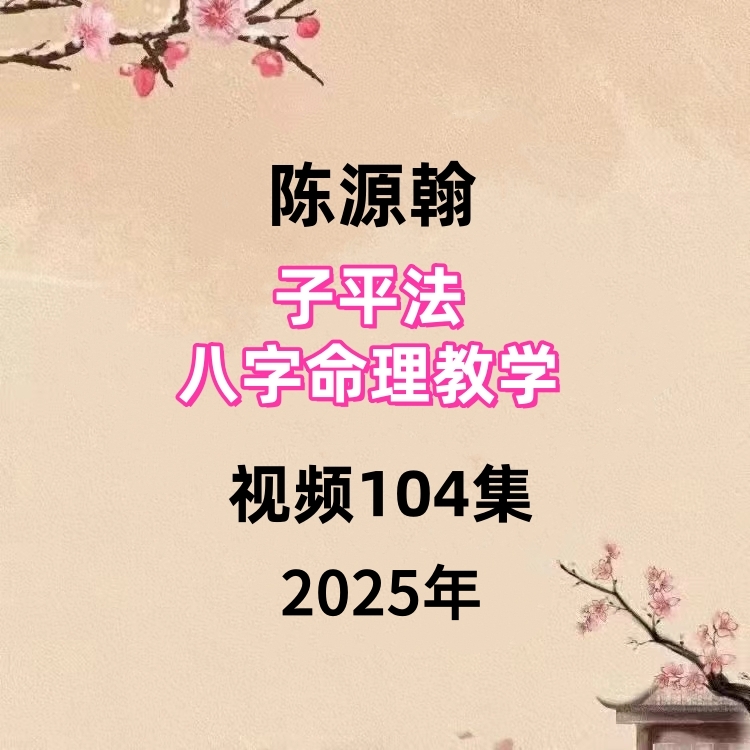 陈源翰《乙巳年子平法八字命理》教学视频104集
