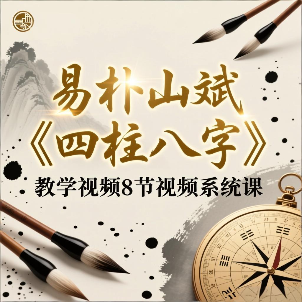 易朴山斌《四柱字八教学视频》8节视频系统课:解密命运,每集1小时左右
