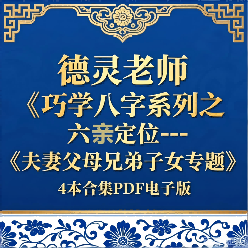 德灵《巧学八字系列之六亲定位-夫妻父母兄弟子女专题》4本合集 pdf 电子版