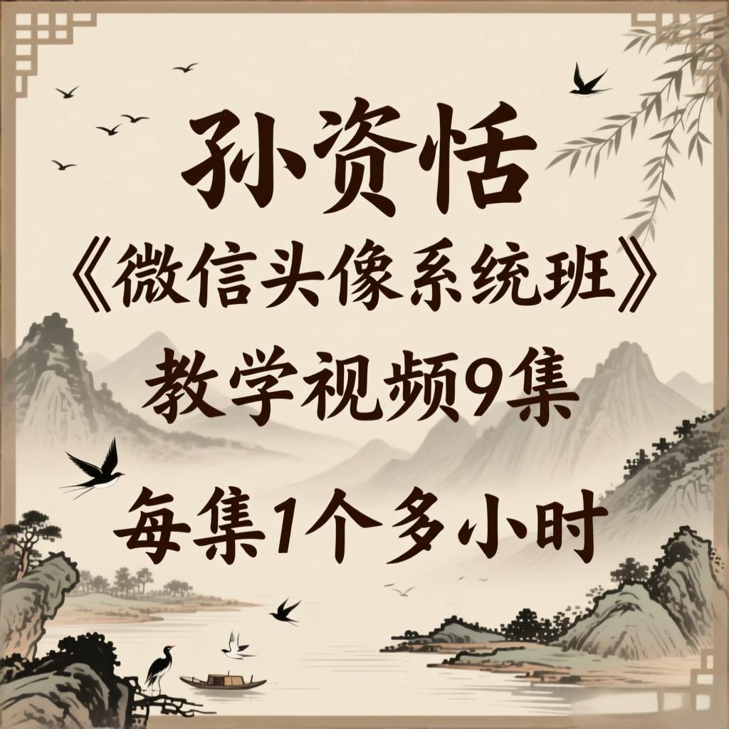 孙资恬《微信头像系统班》教学视频9集,每集1个多小时