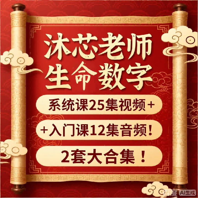 【合集】沐芯生命数字系统课25集视频➕入门课12集音频!2套大合集