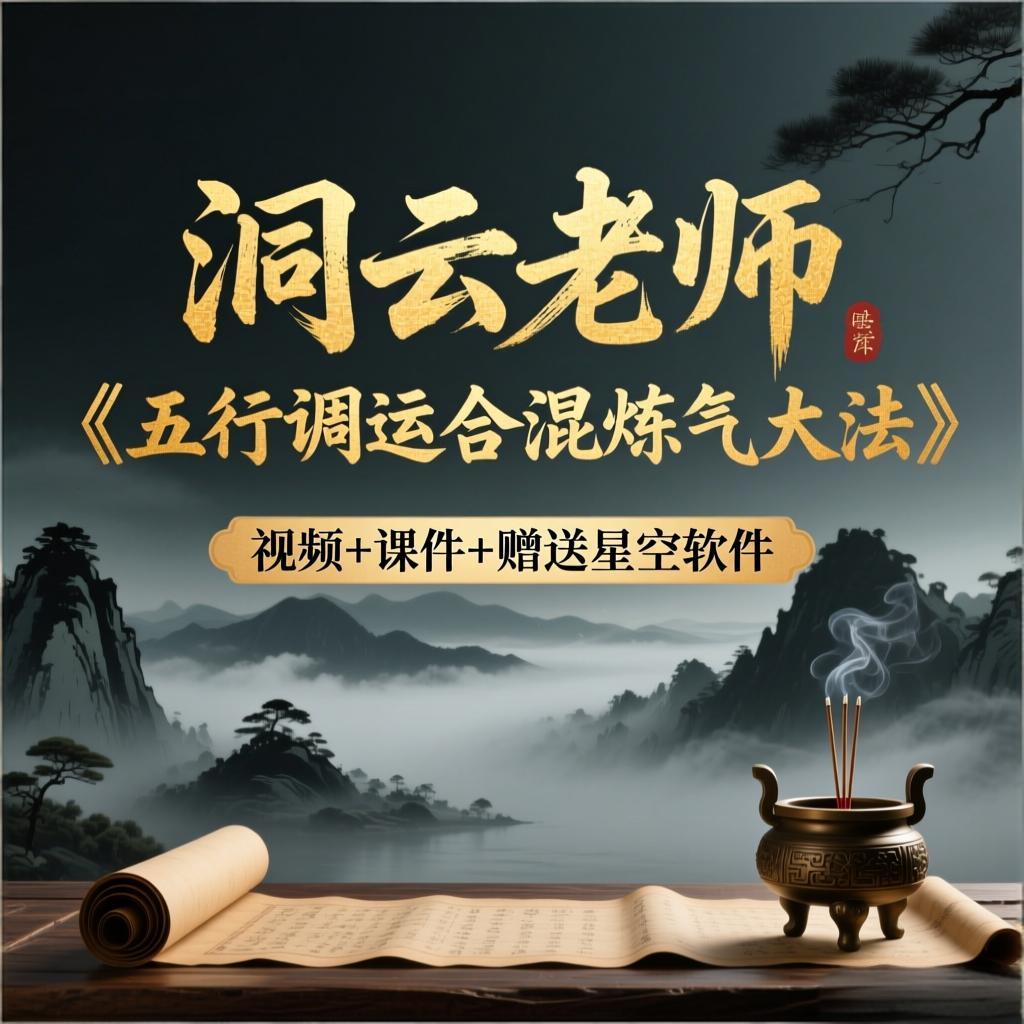 洞云《五行调运合混炼气大法》视频+课件+赠送星空软件