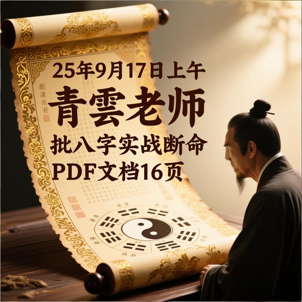 25年9月17日上午云易直播青雲老师批八字实战断命.pdf 电子版16页