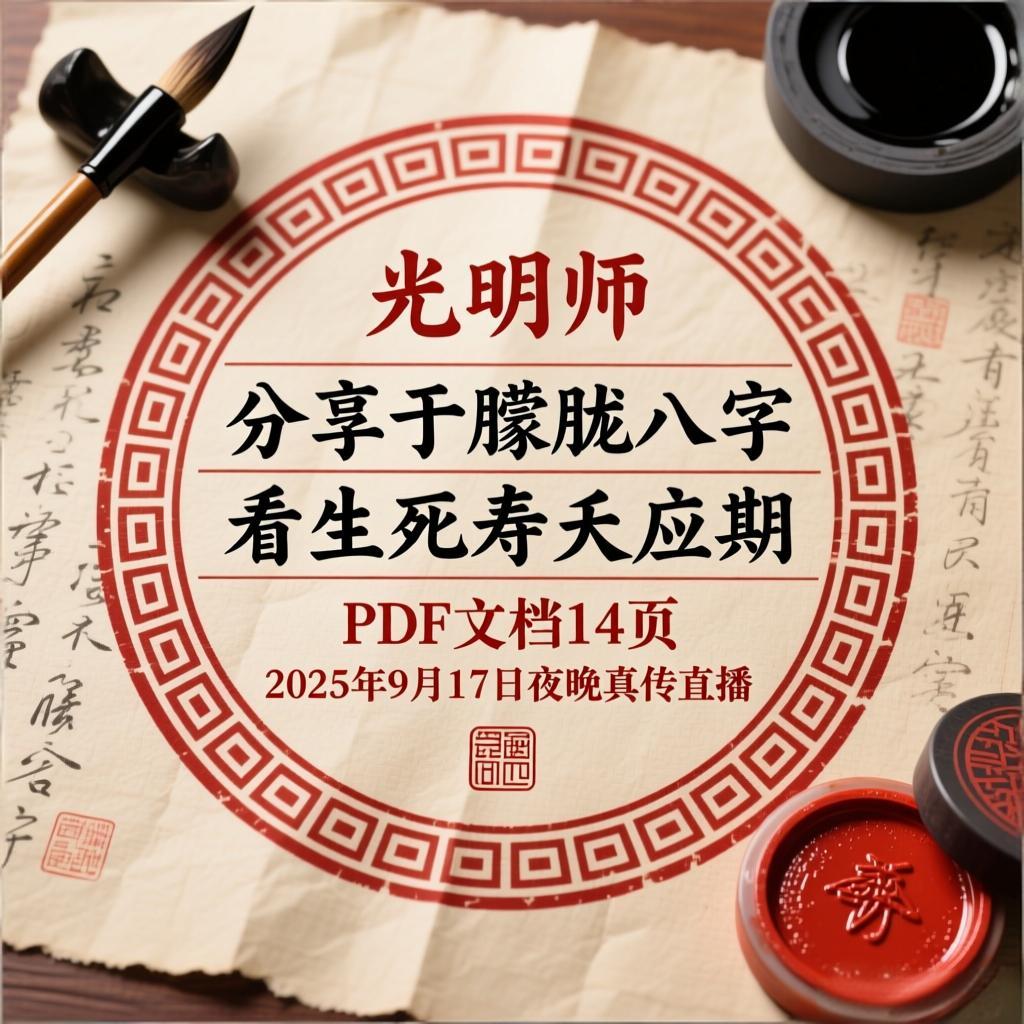 光明师 于朦胧八字看生死寿夭应期 PDF文档14页 25年9月17日晚