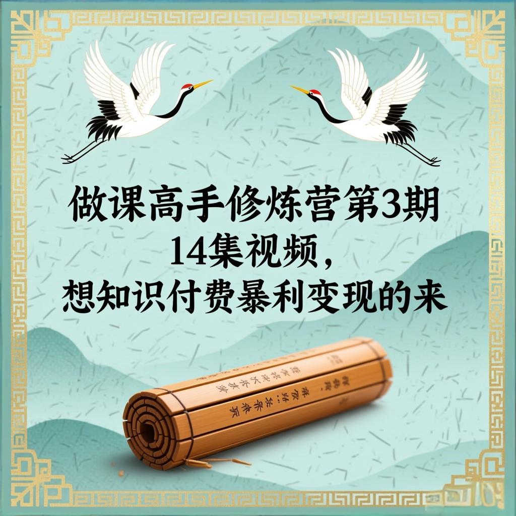 做课高手修炼营第3期 14集视频,想知识付费暴利变现的来