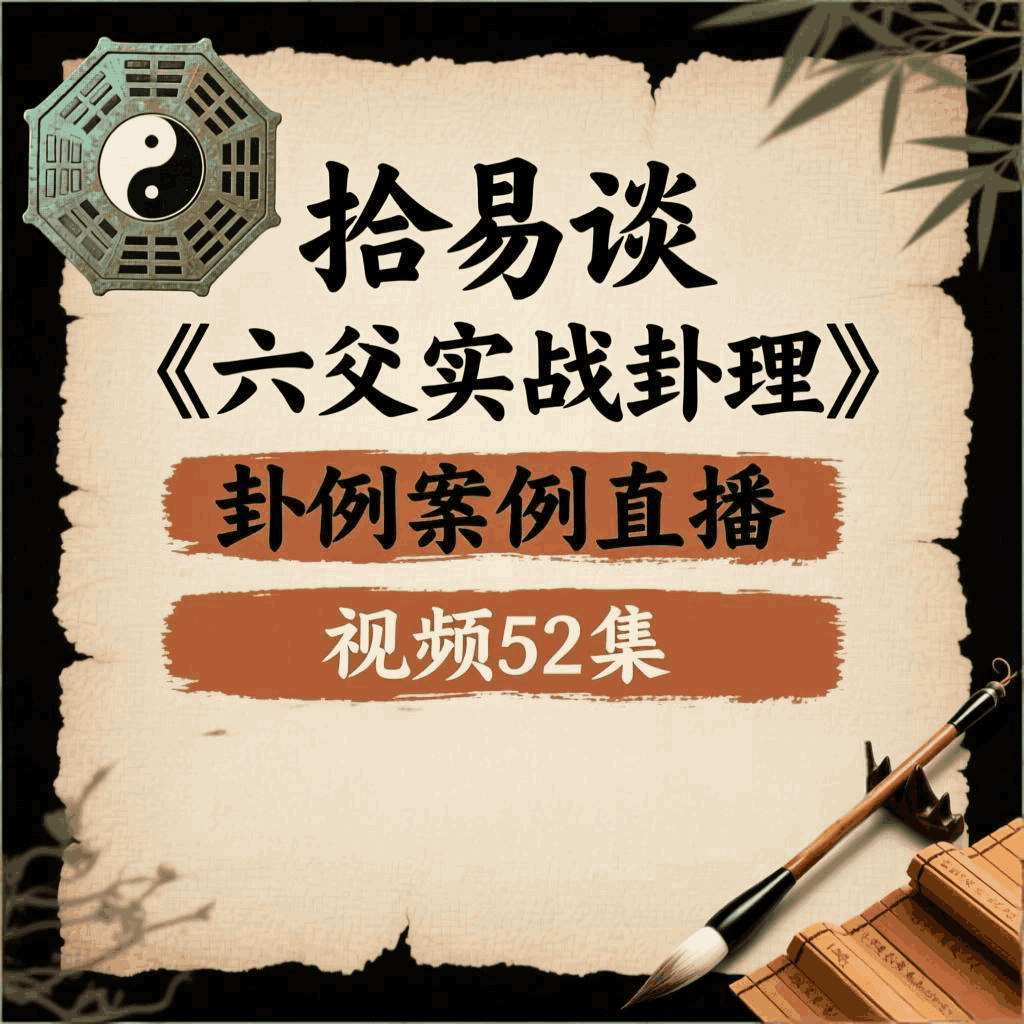 拾易谈《六爻实战卦理卦例案例直播》视频52集，每集50分钟左右