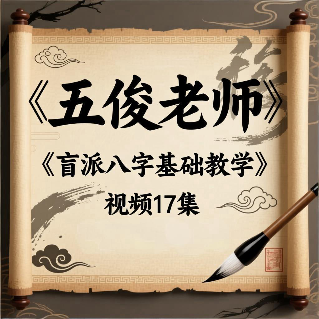 五俊老师《盲派八字基础教学》视频17集，每集35分钟左右