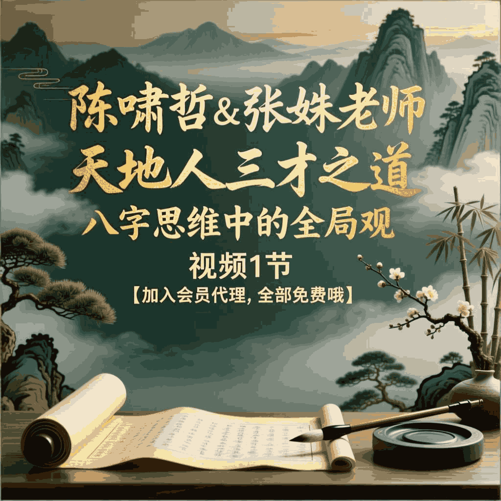 陈啸哲&张姝老师《天地人三才之道：八字思维中的全局观》，视频1节