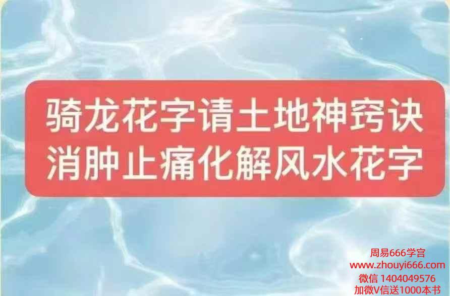 莲华藏倾莲池 骑龙花字请土地法-骑龙花字深秘窍诀-7页