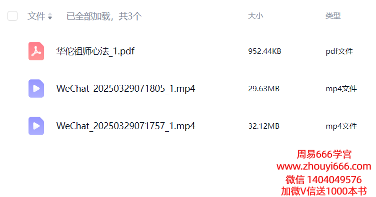青月老师华佗祖师心法 视频+课件