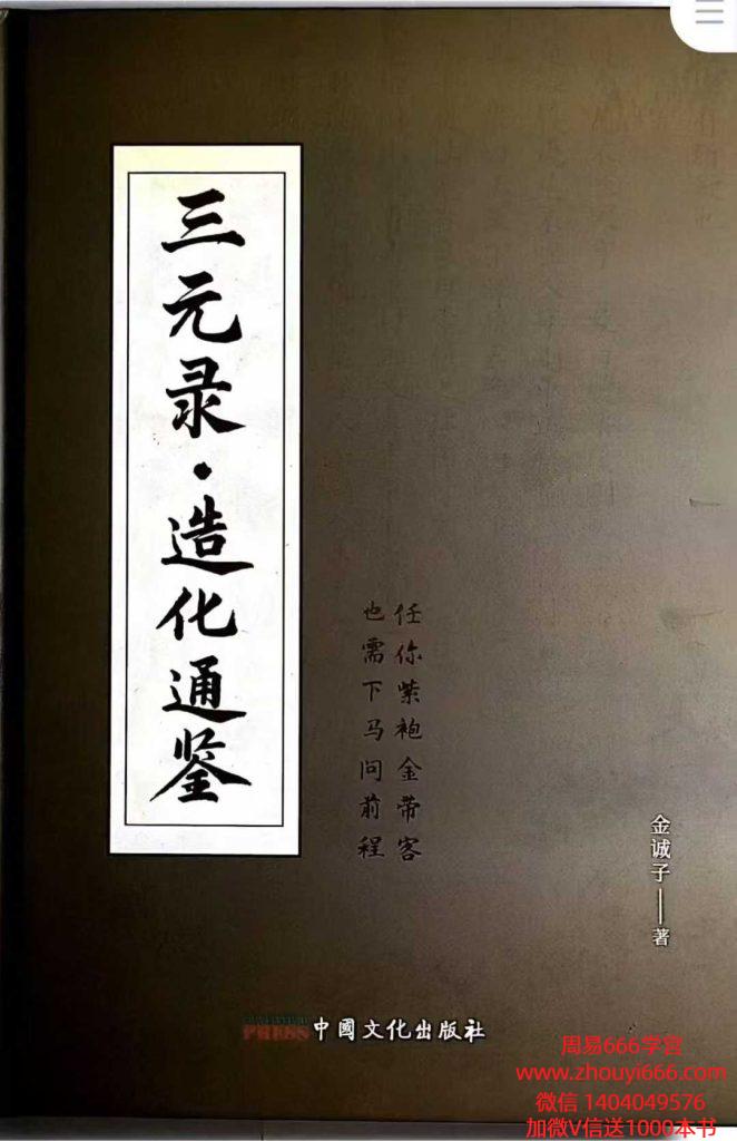 金诚子《三元录·造化通鉴》306页 电子书