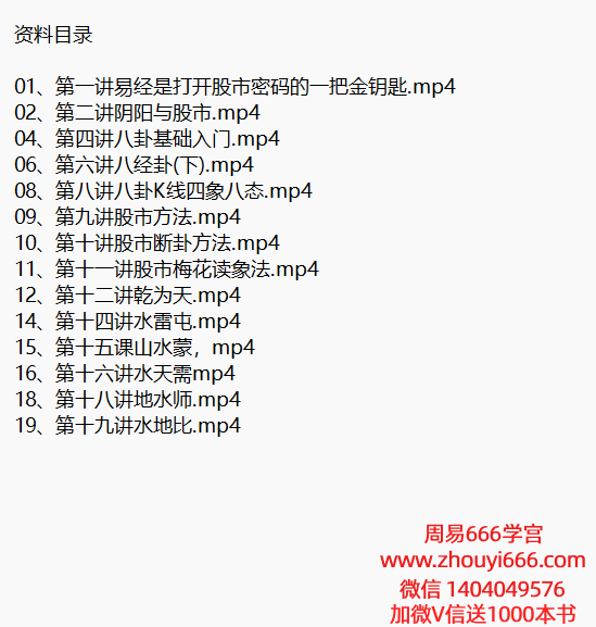 易梁老师易眼看股市19集视频课