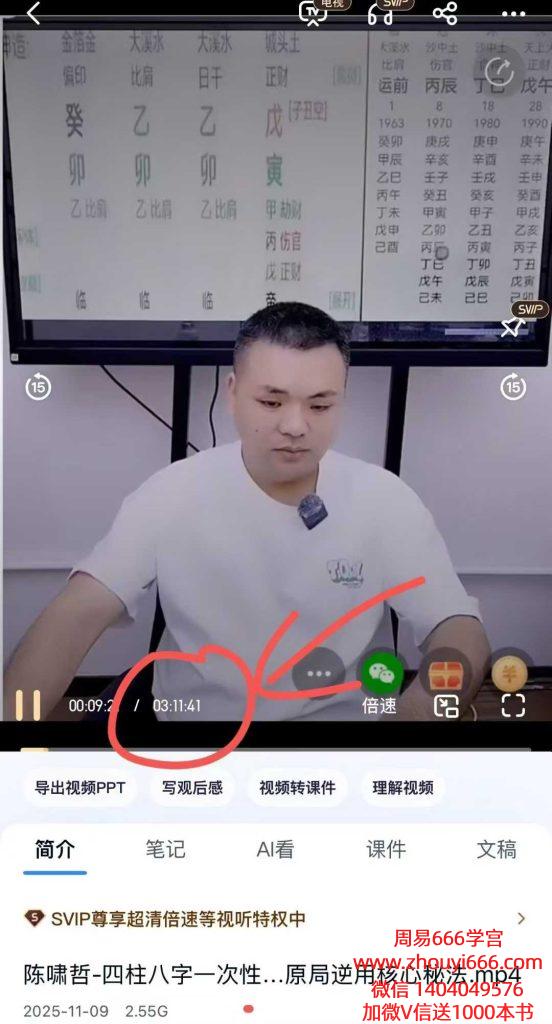 陈啸哲四柱八字一次性掌握八字原局流向吉神顺用和原局逆用核心秘法视频1集