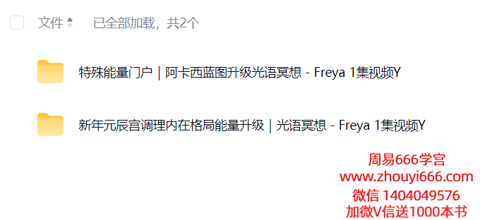 【元辰宫】新年元辰宫调理内在格局能量升级｜阿卡西光语冥想 – Freya两套课程 视频2集